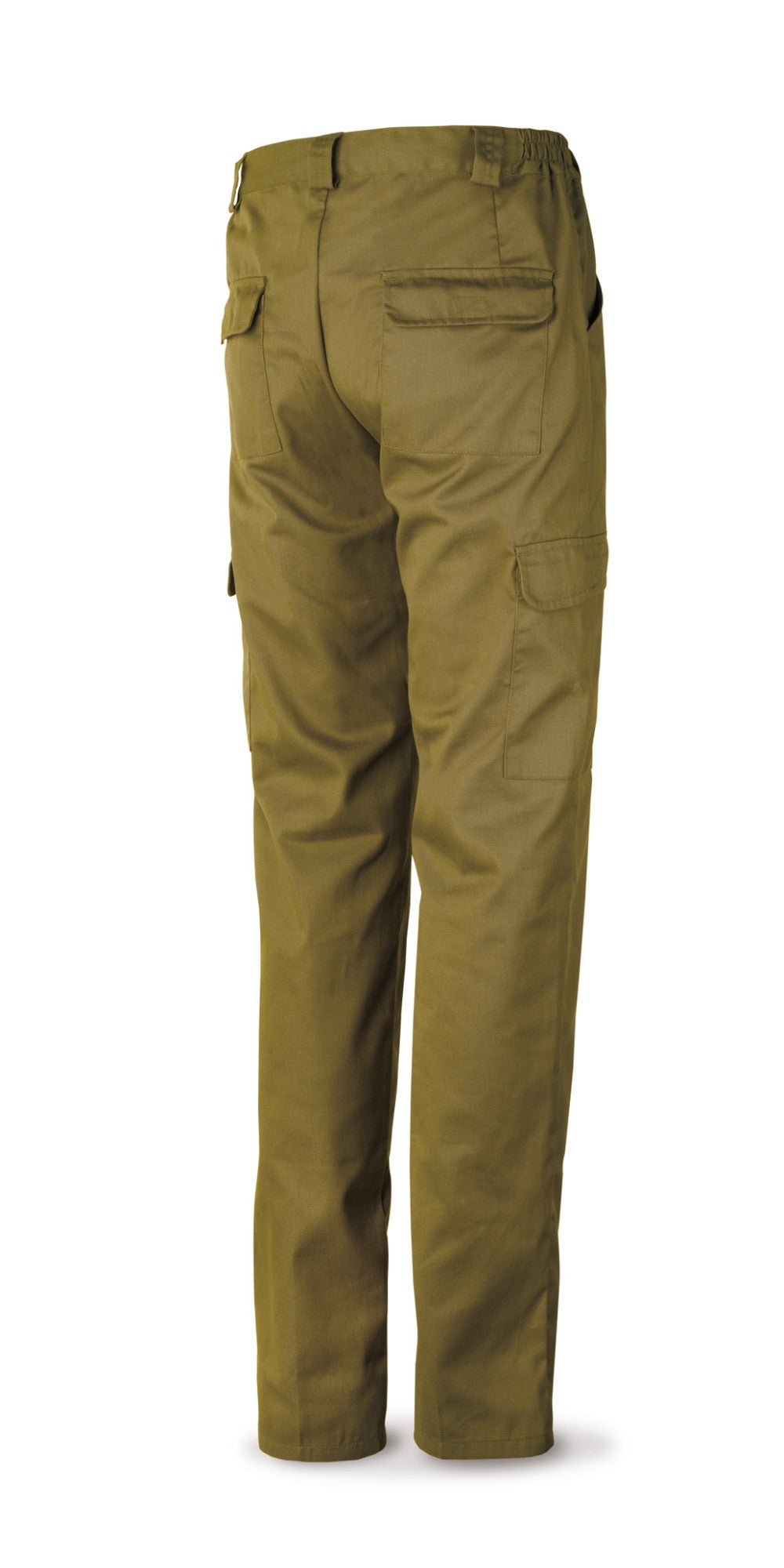 Calças bege poliéster/algodão 200 g com vários bolsos, vista 2