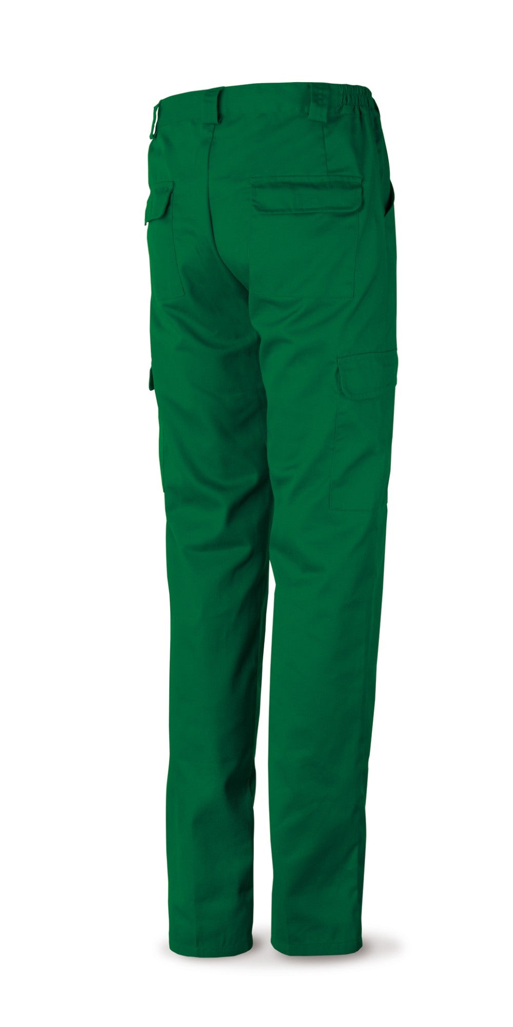 Calças verdes poliéster/algodão 200 g com vários bolsos, vista 2