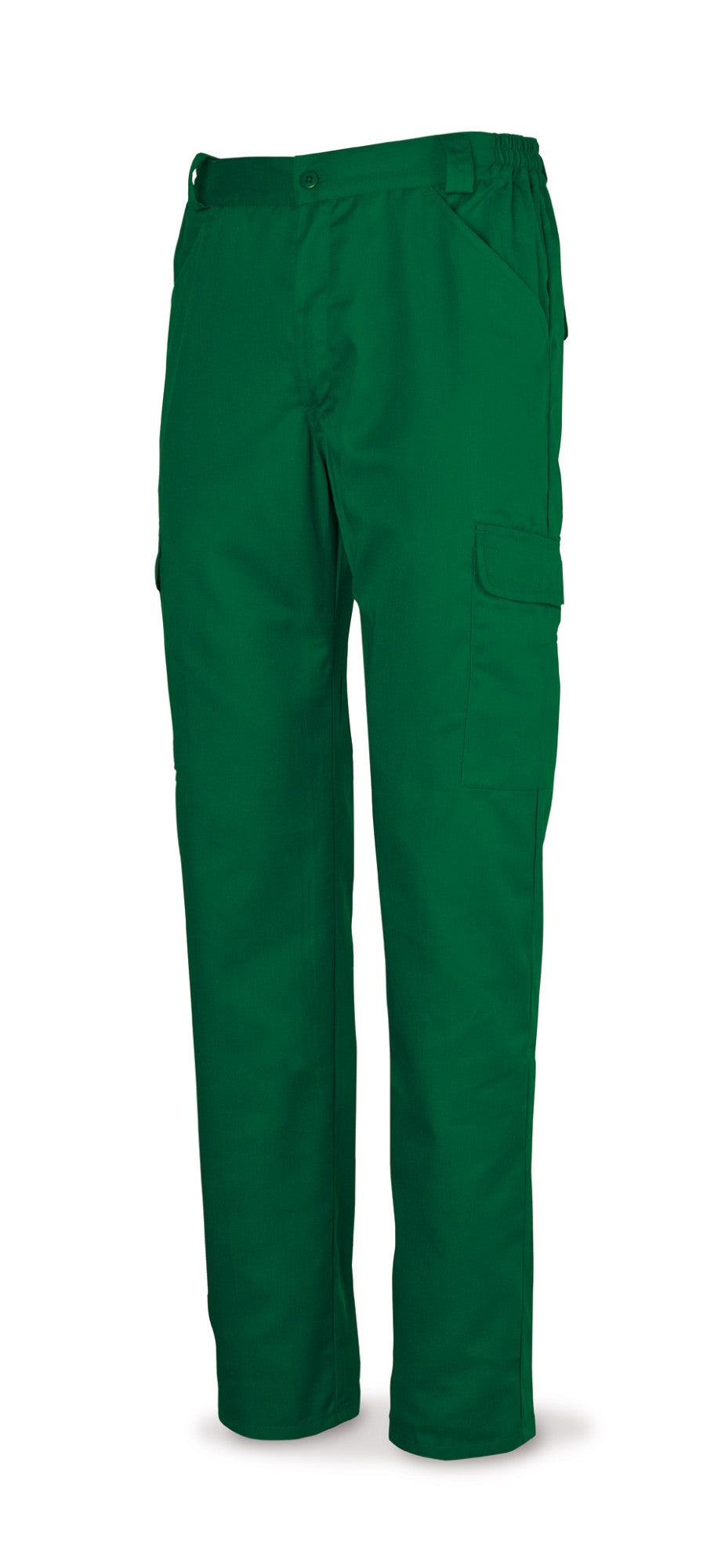 Calças verdes poliéster/algodão 200 g com vários bolsos