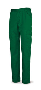 Calças verdes poliéster/algodão 200 g com vários bolsos