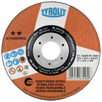 Disco de Desbaste 27X 125x6x22,23 A30R-BFINOX TYROLIT, vista principal