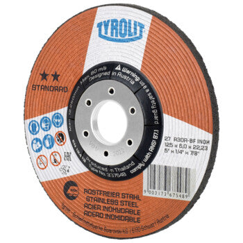 Disco de Desbaste 27X 125x6x22,23 A30R-BFINOX TYROLIT, vista isométrica