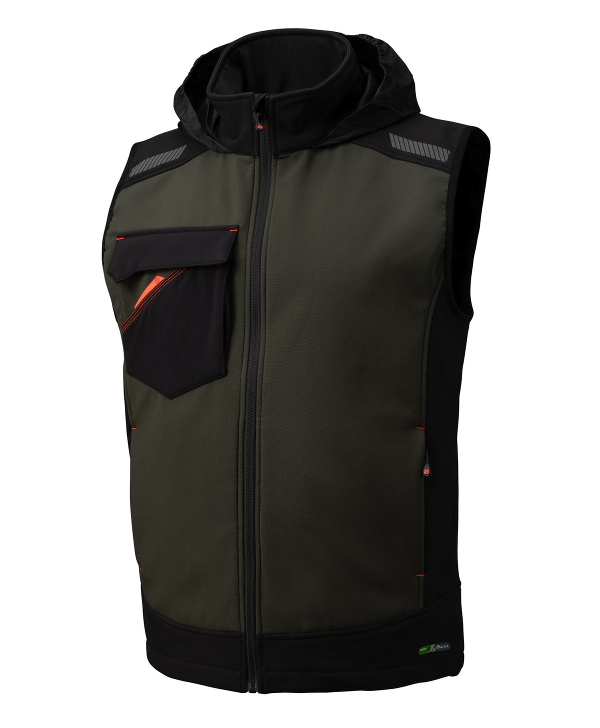 Colete softshell Nice Stretch verde/preto 310 g, vista 2
