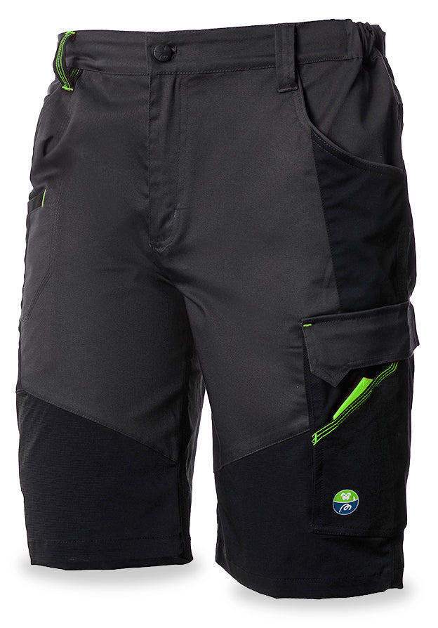 Bermudas Nice Stretch cinzento/preto 245 g + 4WS com vários bolsos