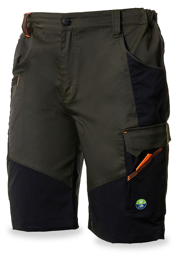 Bermudas Nice Stretch verde/preto 245 g + 4WS com vários bolsos