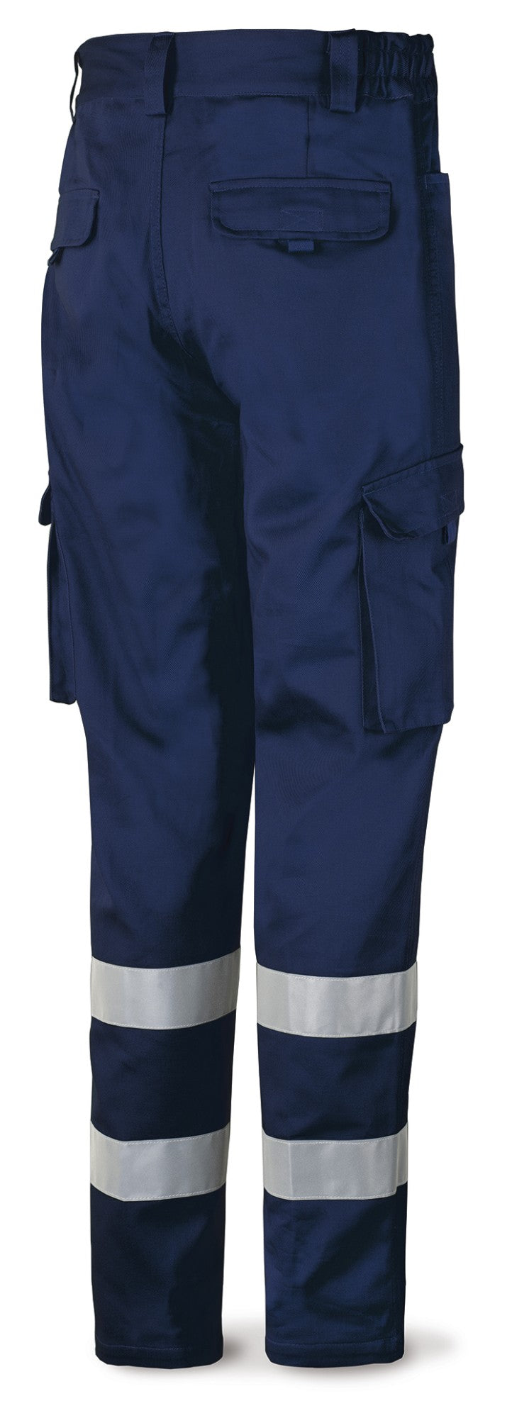 Calças azul-marinho algodão 245 g com bandas refletoras, vista 2