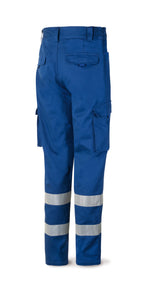 Calças azul-royal algodão 245 g com bandas refletoras, vista 2