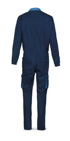 Fato-macaco azul-marinho algodão 270 g com vários bolsos, vista 2