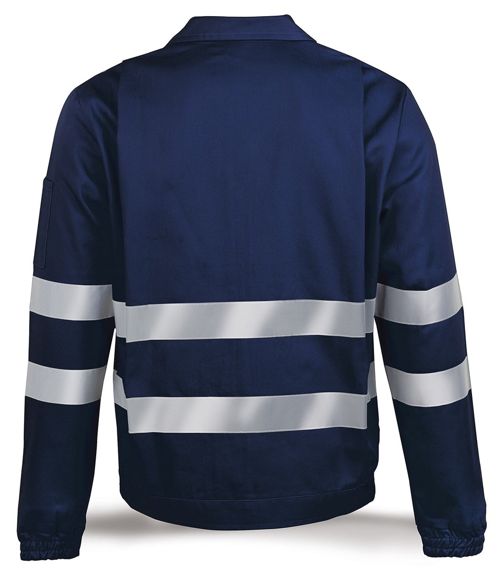 Casaco azul-marinho algodão 245 g com bandas refletoras, vista 3