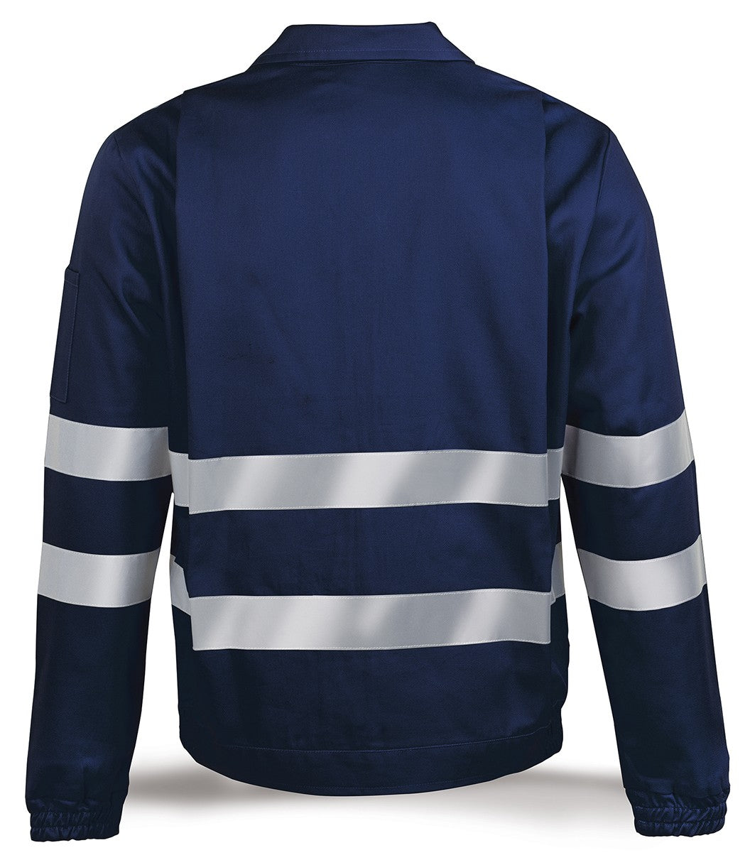 Casaco azul-marinho algodão 245 g com bandas refletoras, vista 3
