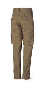 Calças bege poliéster/algodão 245 g com vários bolsos, vista 2