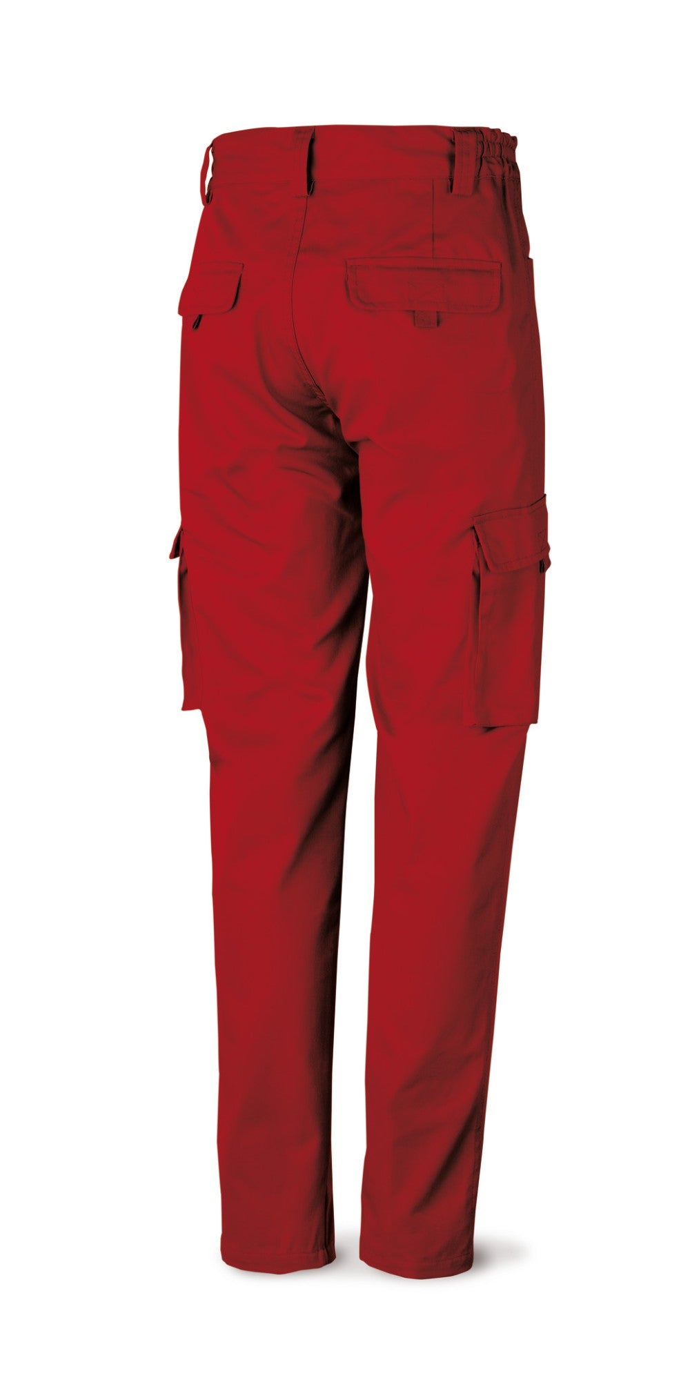 Calças vermelhas poliéster/algodão 245 g com vários bolsos, vista 2