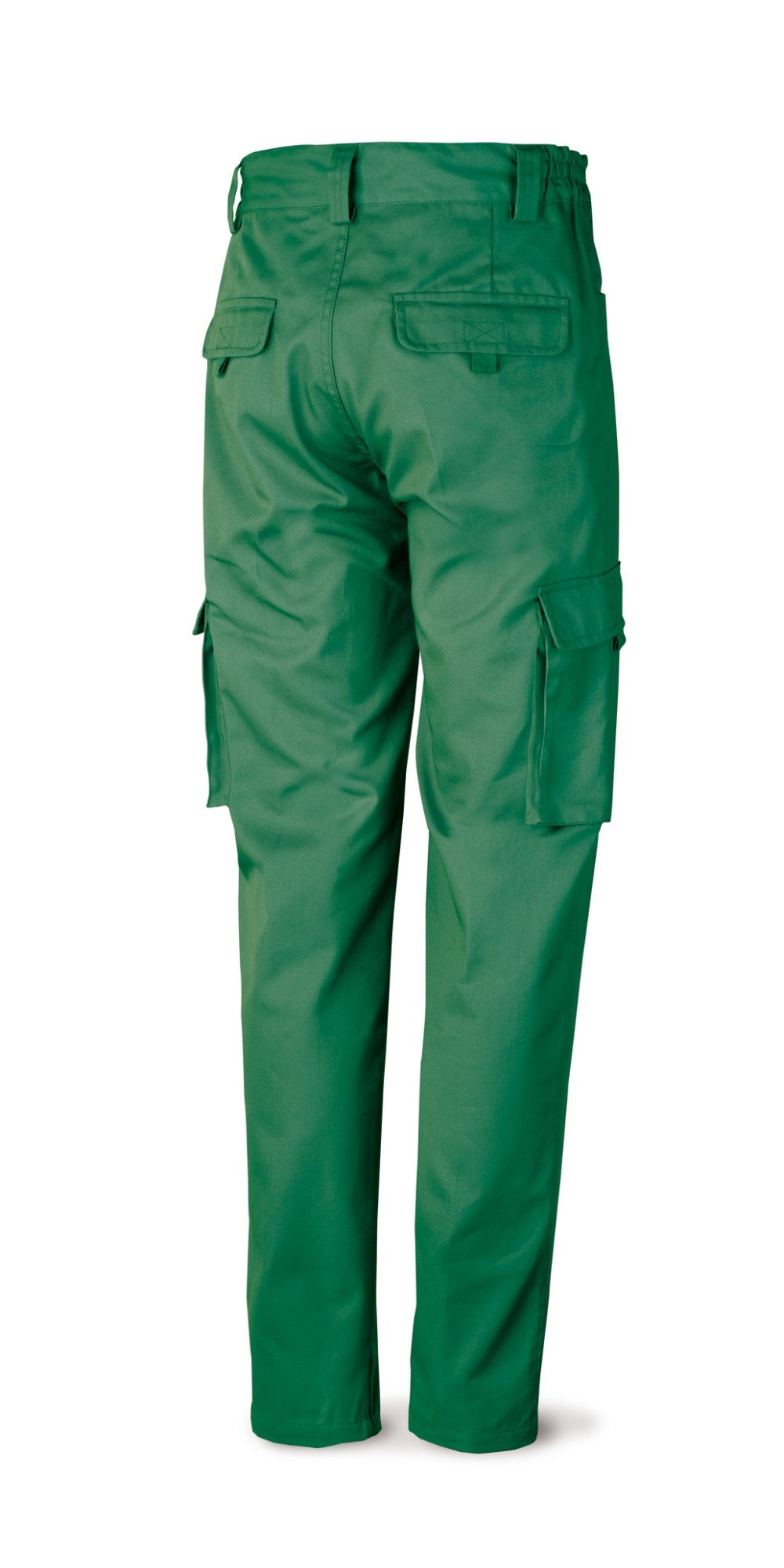 Calças verdes poliéster/algodão 245 g com vários bolsos, vista 2