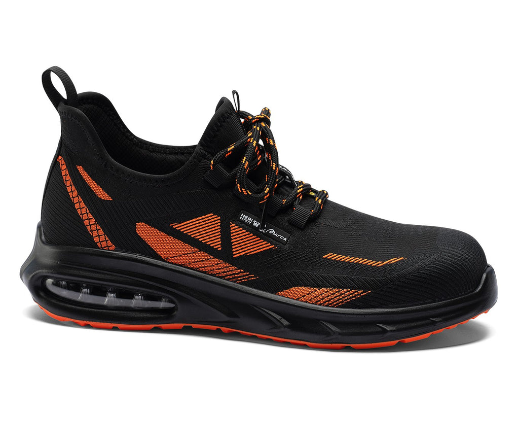 Sapato de segurança Rush-999 preto/laranja ESD S3L FO SR sem metal
