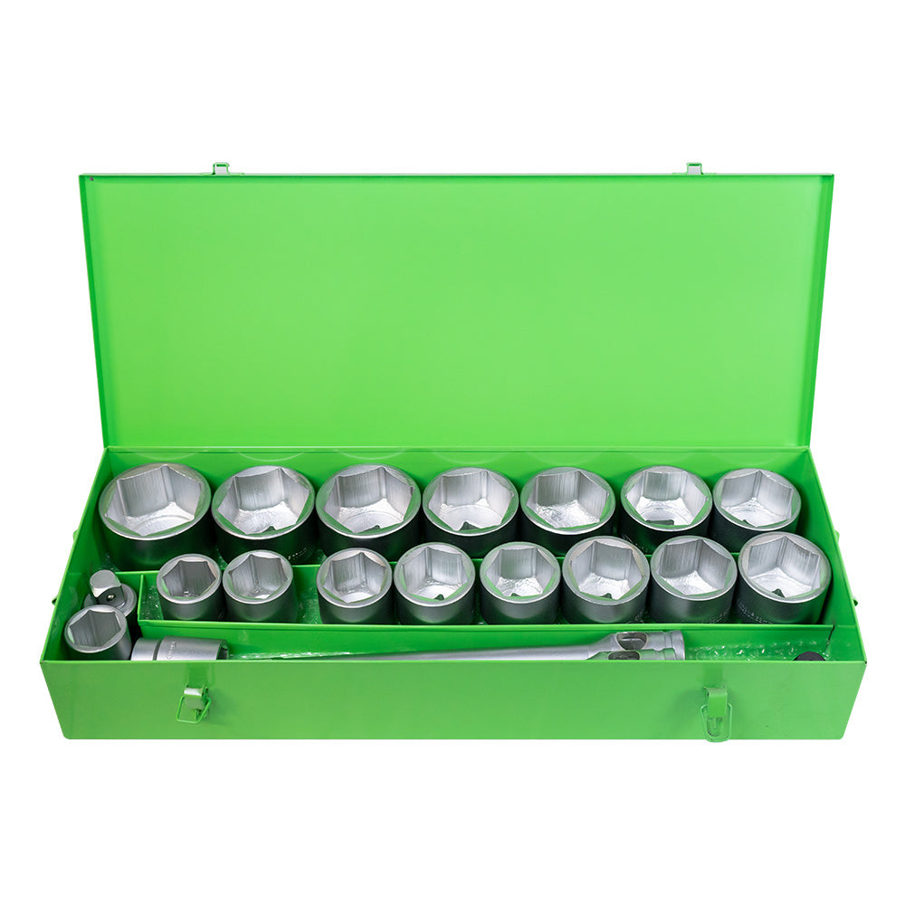 Estojo Metálico de 21 Soquetes Hexagonais 1" – Acabamento Zincado - JBM JBM, imagem do produto