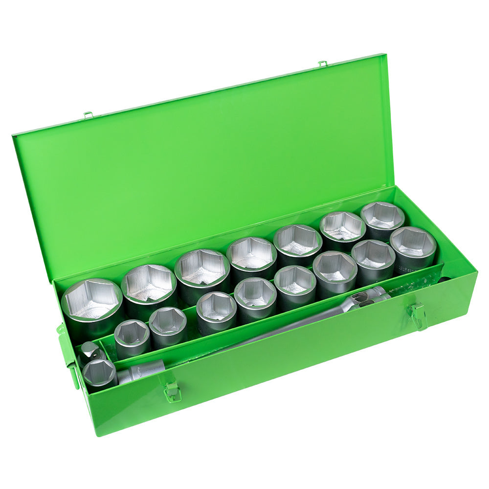 Estojo Metálico de 21 Soquetes Hexagonais 1" – Acabamento Zincado - JBM JBM, imagem do produto