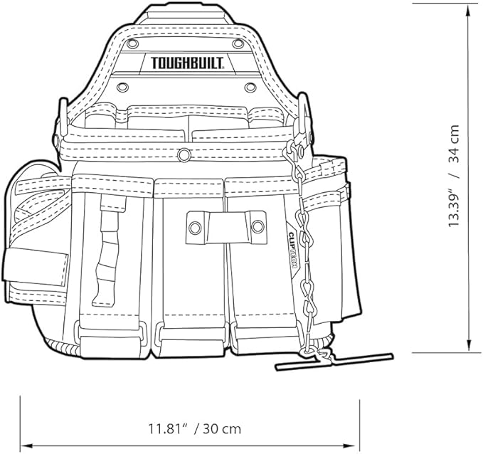 Bolsa porta-ferramentas com alça Master para eletricista Toughbuilt TB-CT-104 – imagem 10