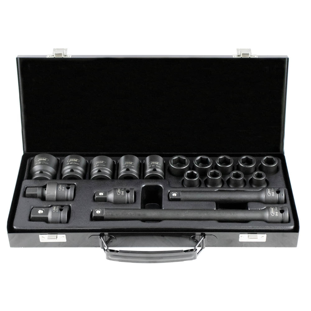 KIT de 19 Chaves de Impacto de 1/2" HEX + Adaptador - JBM JBM, imagem do produto