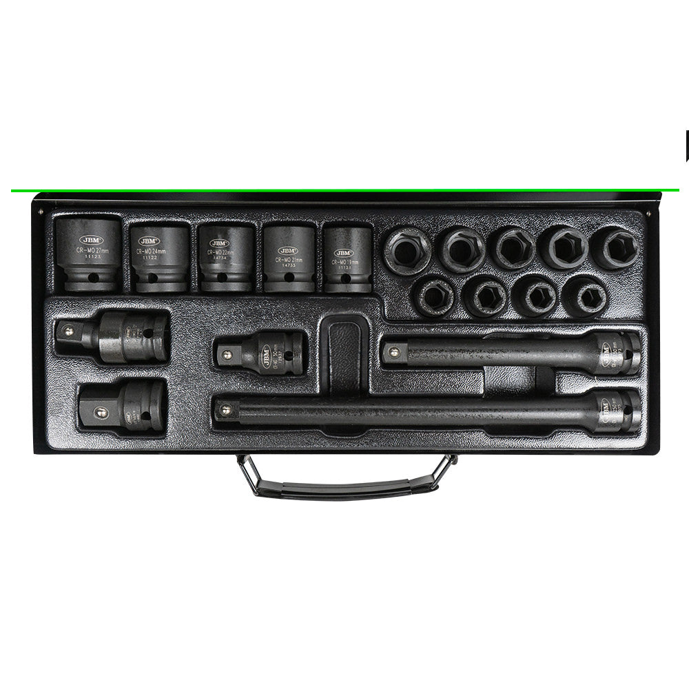KIT de 19 Chaves de Impacto de 1/2" HEX + Adaptador - JBM JBM, imagem do produto