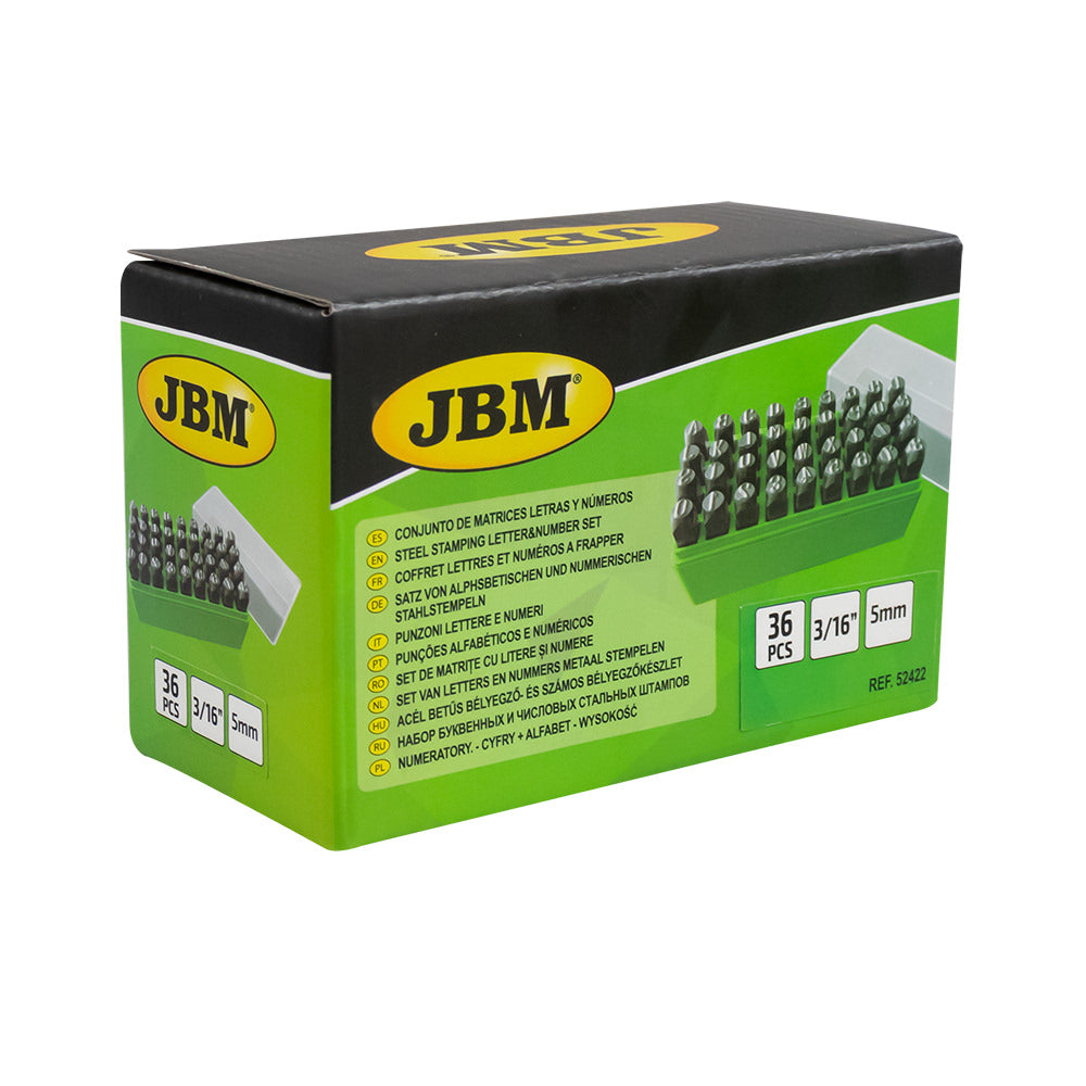 Punções Alfabéticos e Numéricos 5MM - JBM JBM, imagem do produto