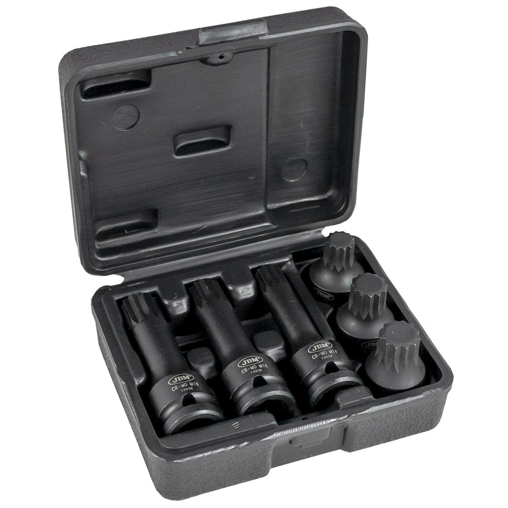 KIT de 6 Chaves e Puntas XZN de Impacto de 1/2" - JBM JBM, imagem do produto