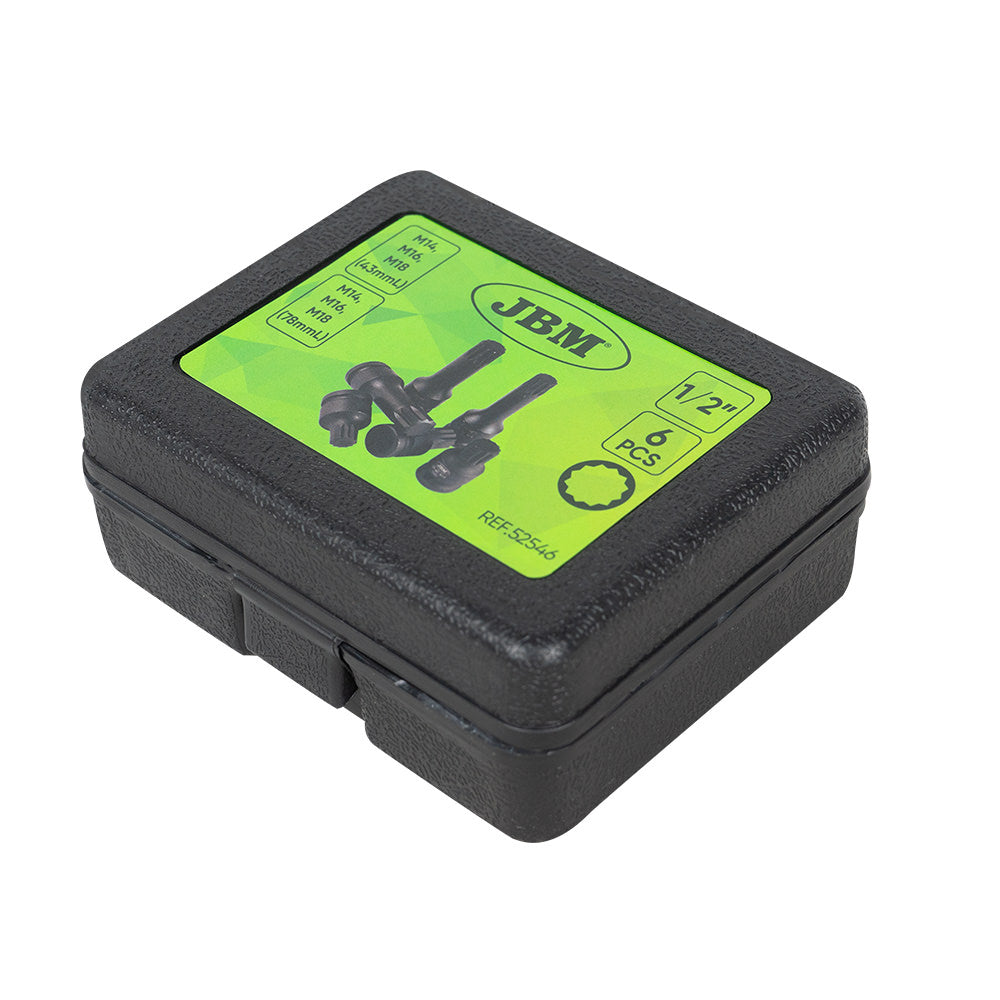 KIT de 6 Chaves e Puntas XZN de Impacto de 1/2" - JBM JBM, imagem do produto