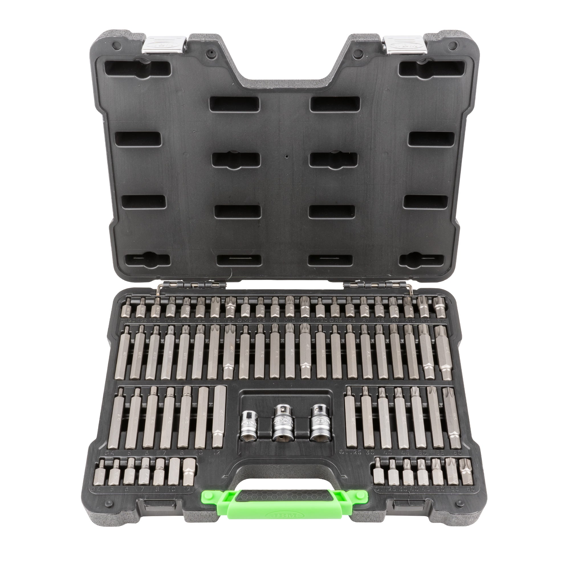 Maleta de Ferramentas de 75 Peças com Pontas Hexagonais, XZN, RIBE, TORX e TORX Invioláveis 1/2" e 3 - JBM JBM, imagem do produto