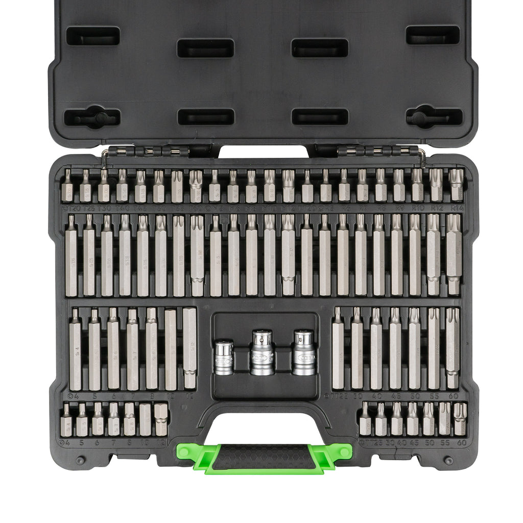 Maleta de Ferramentas de 75 Peças com Pontas Hexagonais, XZN, RIBE, TORX e TORX Invioláveis 1/2" e 3 - JBM JBM, imagem do produto