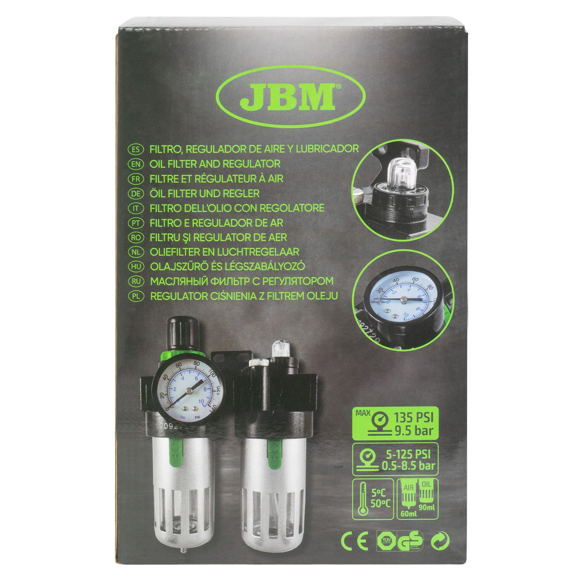 Filtro, Regulador de AR e Lubrificador 1/2'' - JBM JBM, imagem do produto