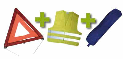 KIT Emergência Estojo AZUL CON Ribete + Colete Reflector + Triângulo de Sinalização - JBM JBM, imagem do produto