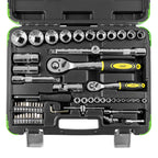 MALA de Ferramentas de 60 Peças com Soquetes Spline 1/2" e 1/4" – Acabamento Cromado - JBM JBM, imagem do produto