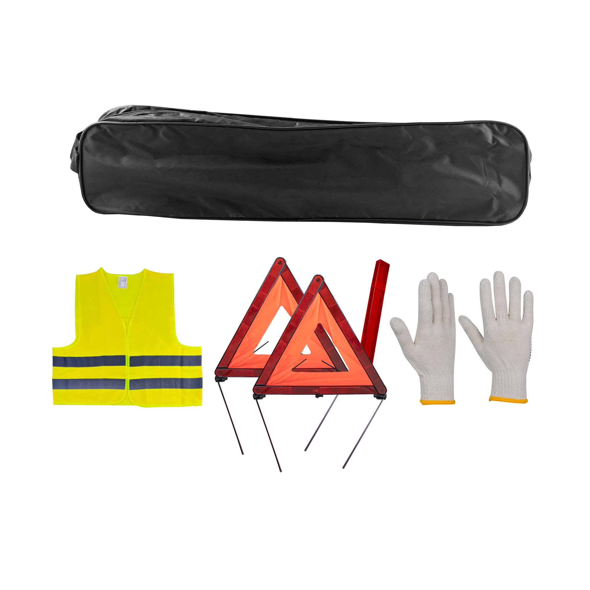 KIT Emergência Estojo Preto BORDA+2TRIÂNGULOS+COLETES+LUVAS - JBM JBM, imagem do produto