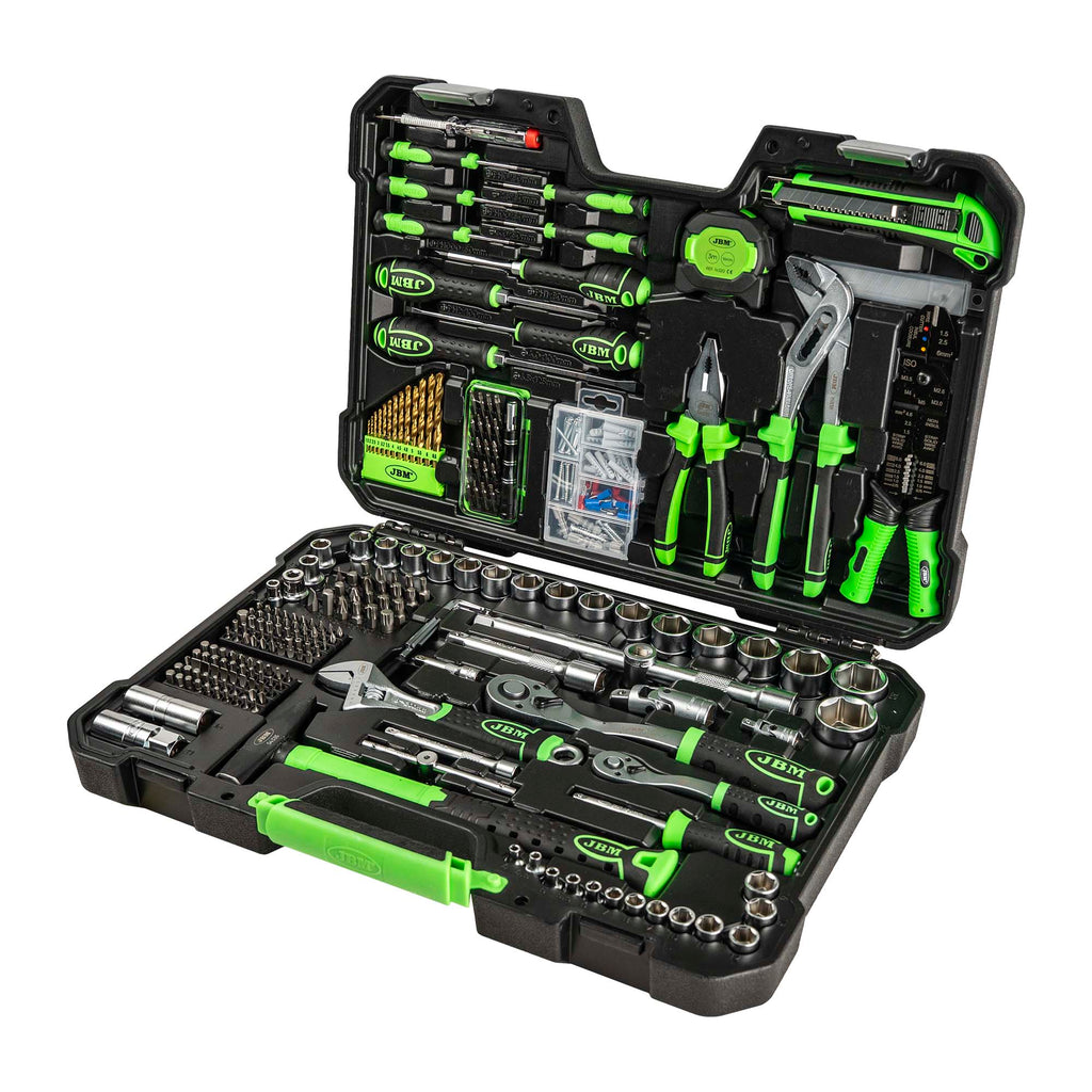 MALA de Ferramentas de 302 Peças com Soquetes Hexagonais de 1/2" e 1/4" – Acabamento Zincado - JBM JBM, imagem do produto