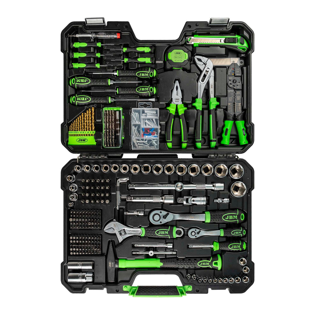 MALA de Ferramentas de 302 Peças com Soquetes Hexagonais de 1/2" e 1/4" – Acabamento Zincado - JBM JBM, imagem do produto
