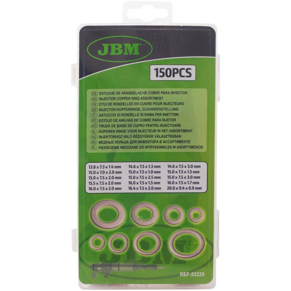 Sortimento de Anilhas de Cobre para Injetor 150 PCS - JBM JBM, imagem do produto