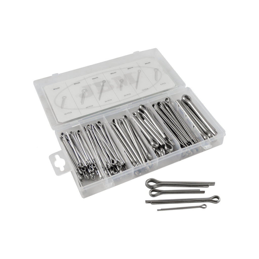 Estojo de Sortido de Cavilhas Fendidas em AÇO INOX – 144 PCS - JBM JBM, imagem do produto