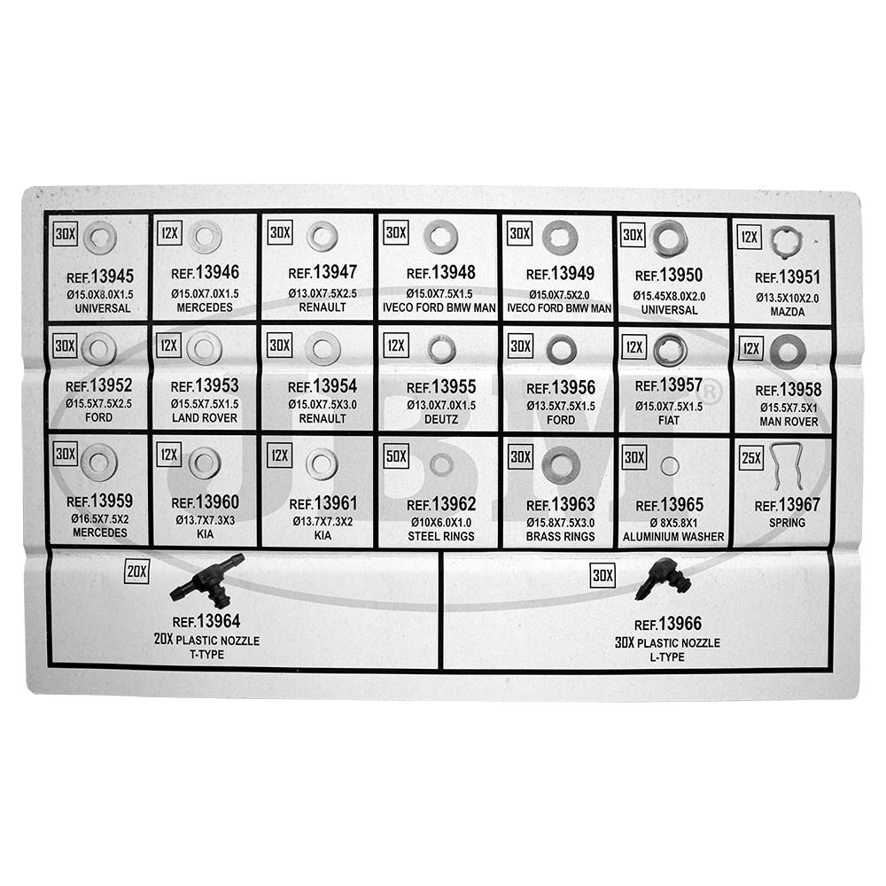 Sortimento de Anilhas de Cobre para Injetores 551 PCS - JBM JBM, imagem do produto