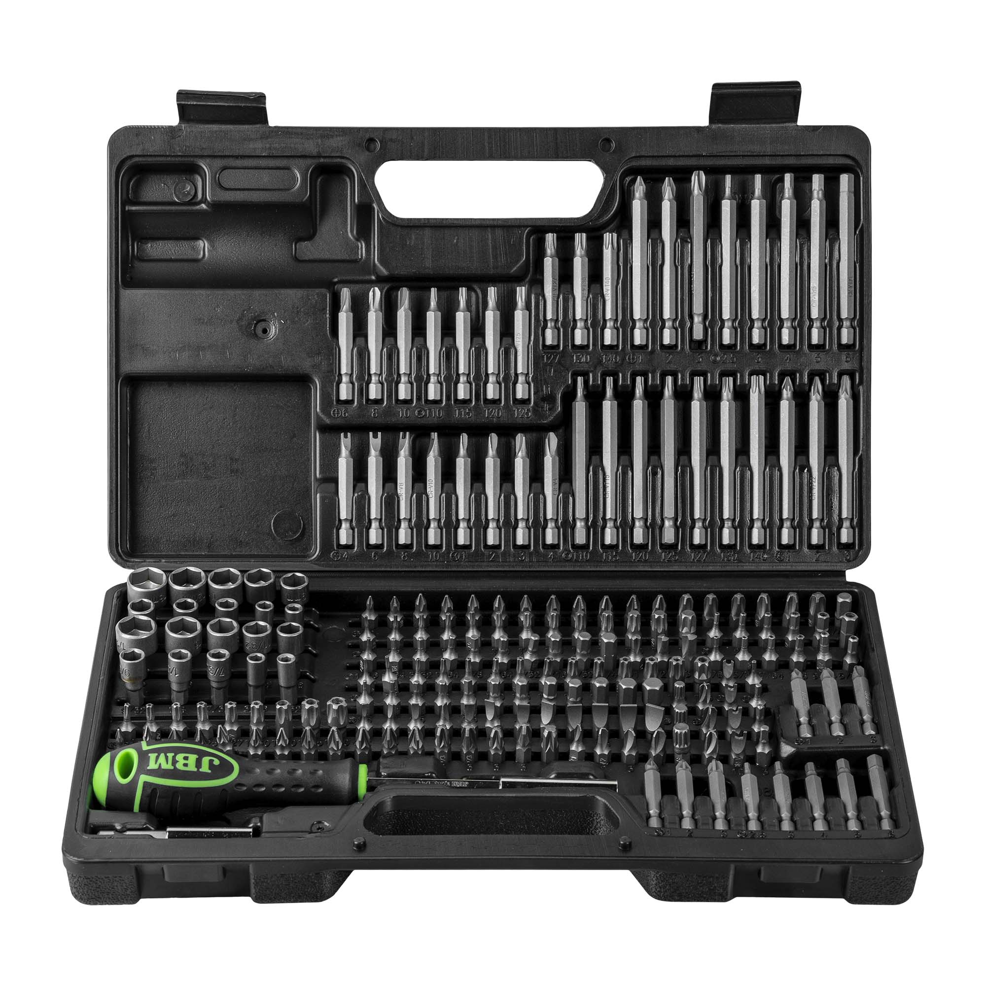 Maleta de Ferramentas de 208 Peças com Pontas 1/4" e Adaptador de Chave de Fenda - JBM JBM, imagem do produto