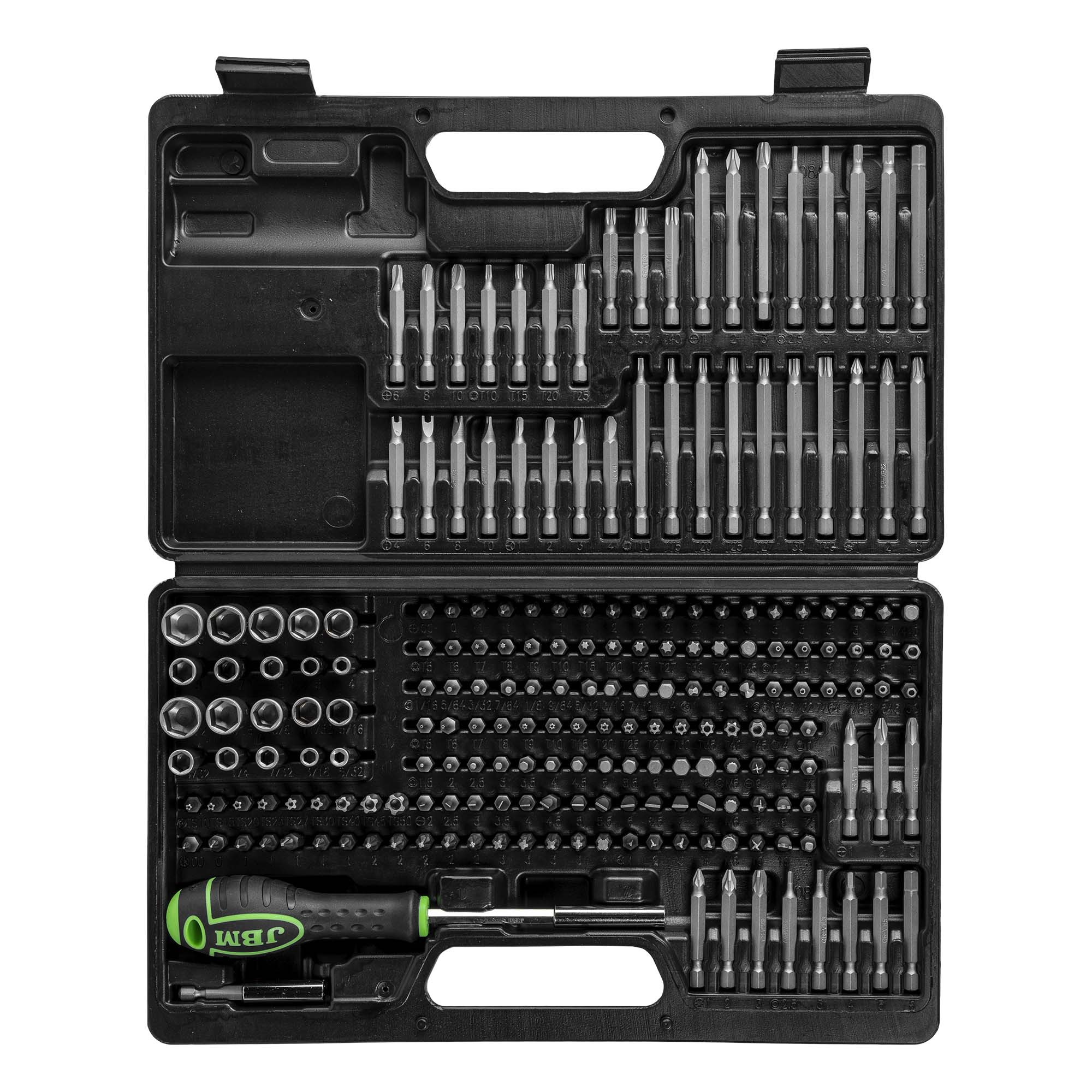 Maleta de Ferramentas de 208 Peças com Pontas 1/4" e Adaptador de Chave de Fenda - JBM JBM, imagem do produto