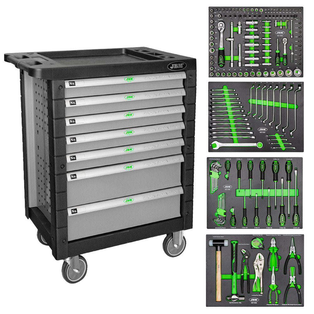 Carrinho de Ferramentas de 7 Gavetas Cinzento - Equipado - JBM JBM, imagem do produto