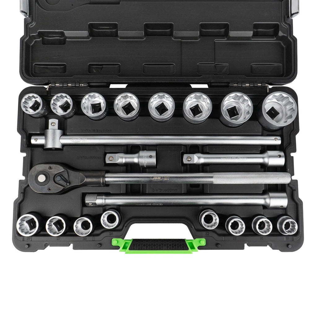 MALA de Ferramentas de 21 Peças com Soquetes de 12 Pontos 3/4" – Acabamento Zincado - JBM JBM, imagem do produto