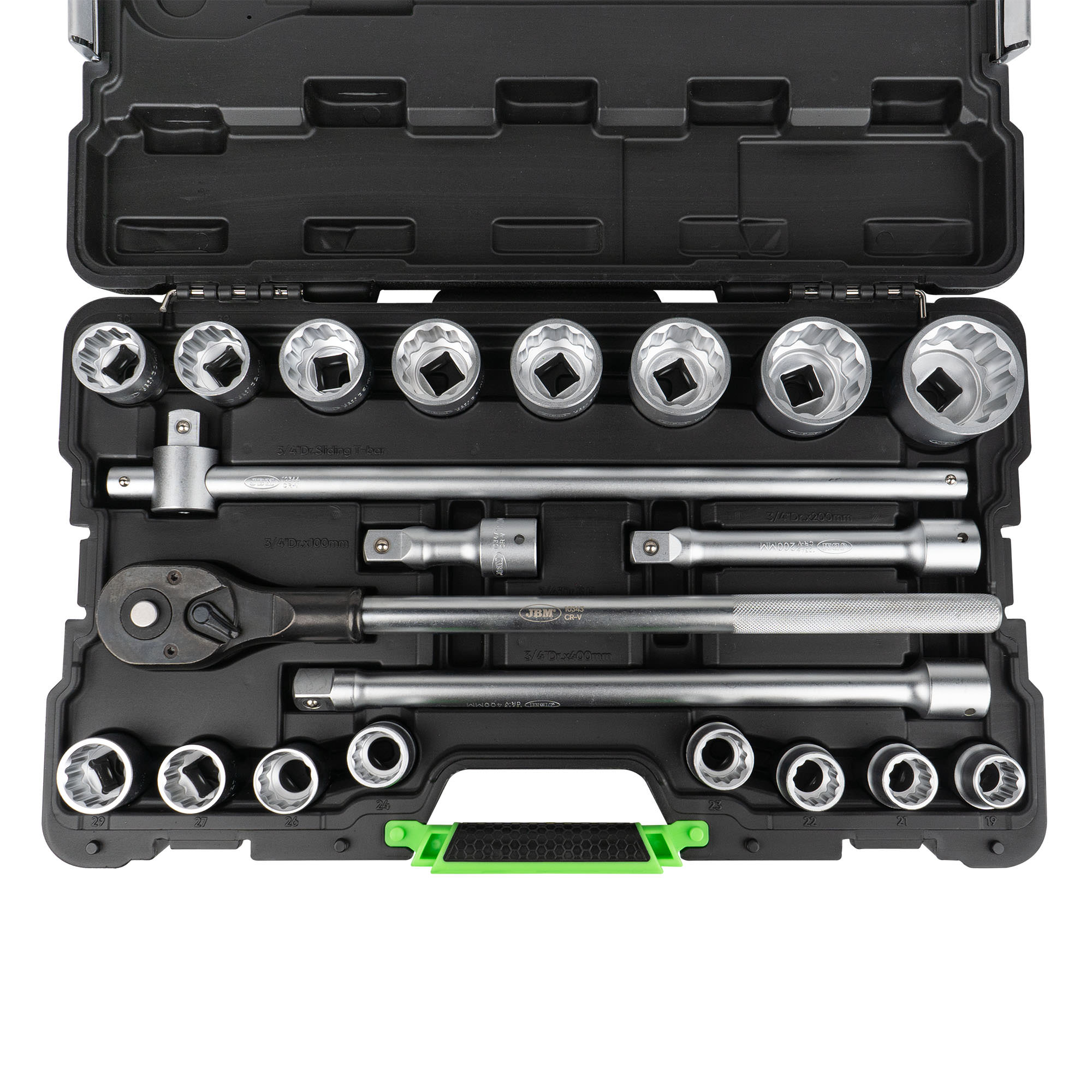 MALA de Ferramentas de 21 Peças com Soquetes de 12 Pontos 3/4" – Acabamento Zincado - JBM JBM, imagem do produto