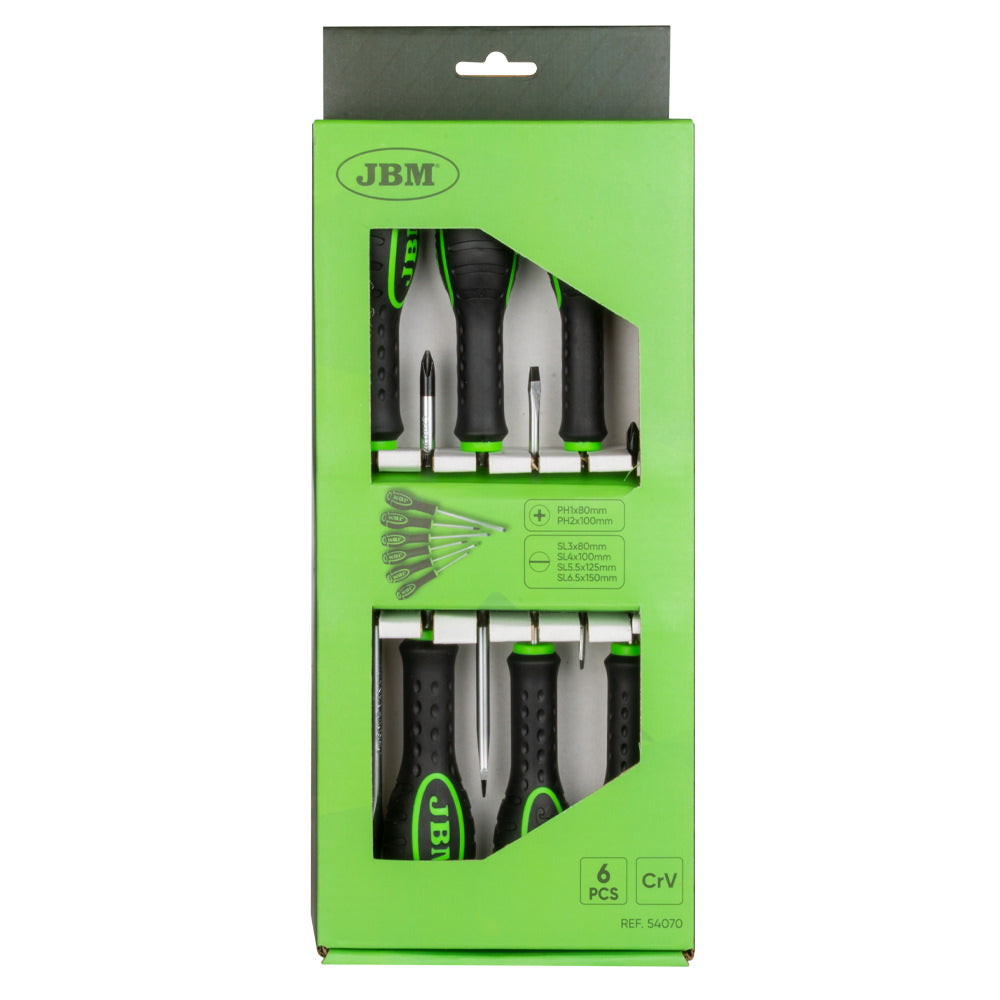Conjunto de 6 Chaves de Fenda (2 Cruzadas + 4 Planas) - JBM JBM, imagem do produto