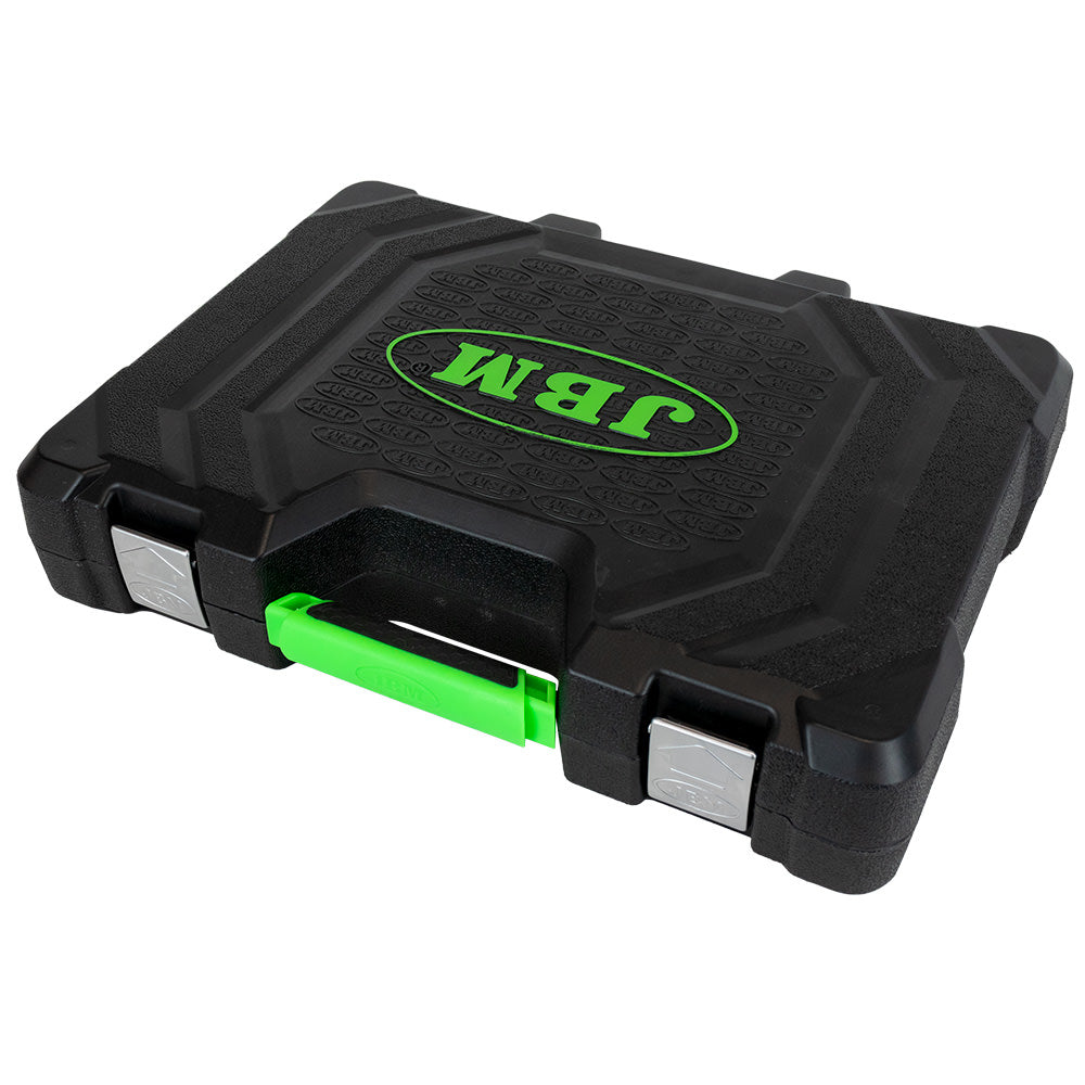 MALA de Ferramentas de 132 Peças com Soquetes Hexagonais de 1/2", 1/4" e 3/8" – Acabamento Zincado - JBM JBM, imagem do produto