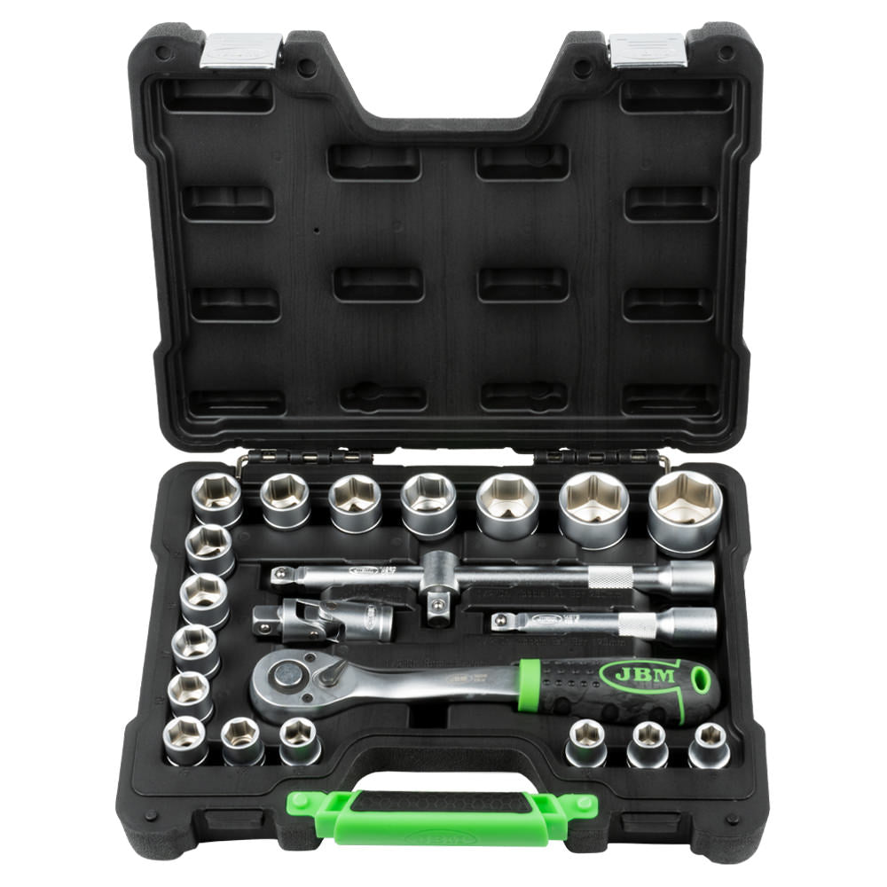 MALA de Ferramentas de 22 Peças com Soquetes Hexagonais 1/2" – Acabamento Zincado - JBM JBM, imagem do produto