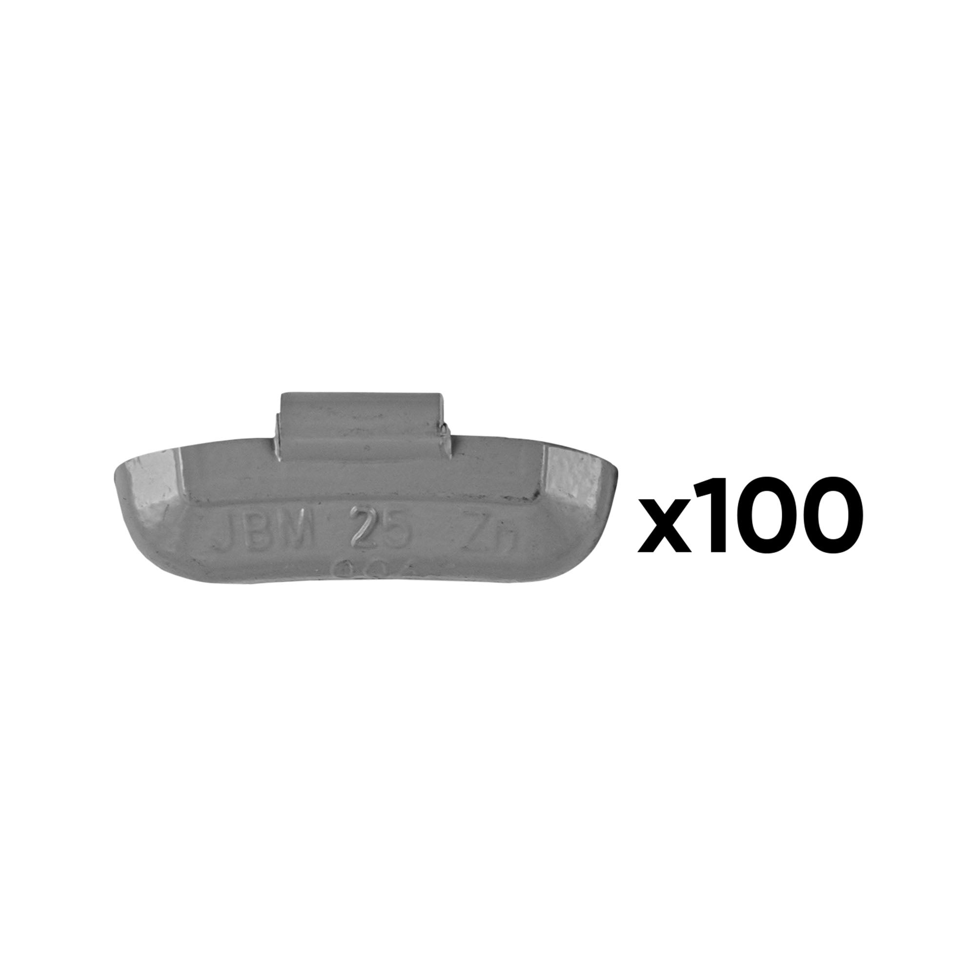 Caixa com 100 Contrapesos de Zinco de Grampo 25GR. Especial para RODA Universal - JBM JBM, imagem do produto