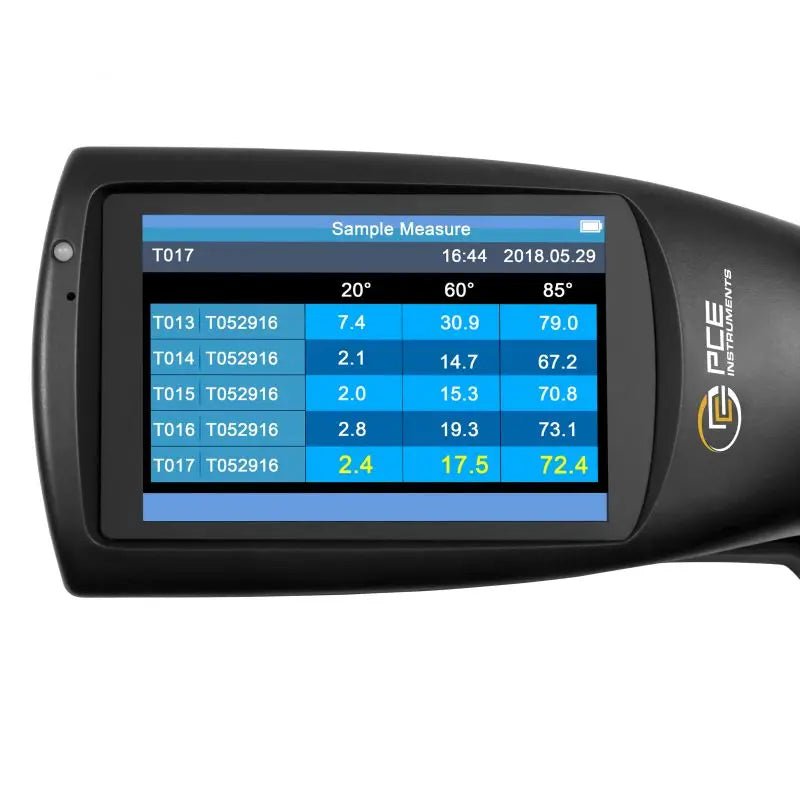 Medidor de brillo PCE-PGM 100-ICA incluyendo certificado de calibración ISO