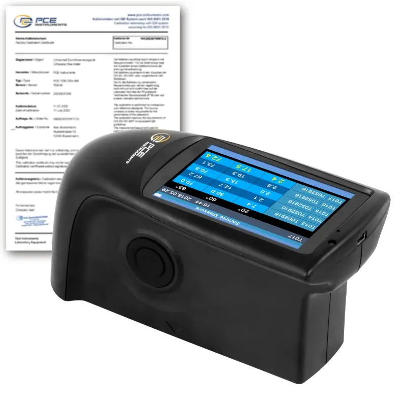 Medidor de brillo PCE-PGM 100-ICA incluyendo certificado de calibración ISO
