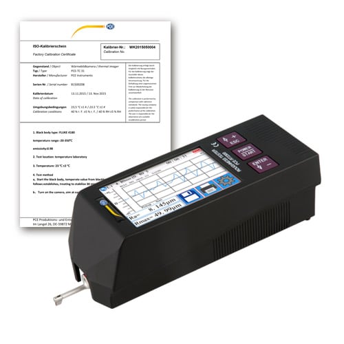 Testador de rugosidade PCE-RT 2300-ICA incluindo certificado de calibração ISO