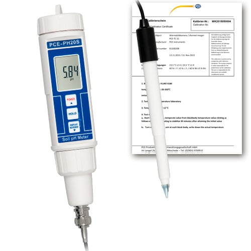 Medidor de pH PCE-PH20S-ICA incluindo certificado de calibração ISO